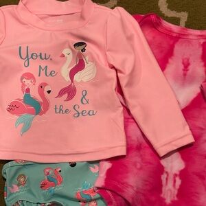 Pink Mermaid Baby Outfit Set